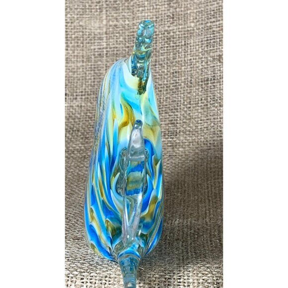 Blue & Yellow Art Glass Angel Fish Paperweight 3.75" x 6" - Picture 4 of 10